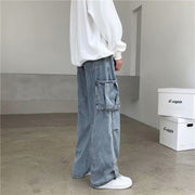 KAMI NO.5198 WIDE CARGO JEANS - STREETS OF KAMI