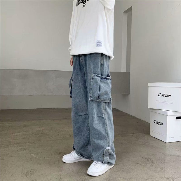 KAMI NO.5198 WIDE CARGO JEANS - STREETS OF KAMI