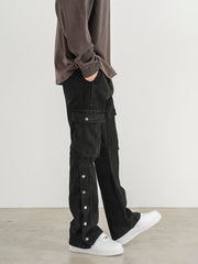 KAMI NO.5204 SIDE BUTTON CARGO JEANS - STREETS OF KAMI