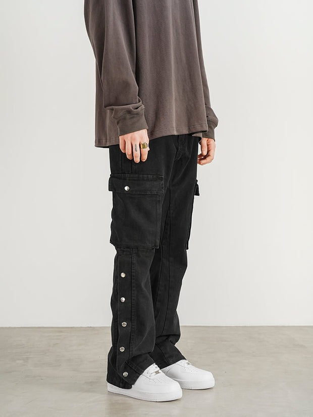 KAMI NO.5204 SIDE BUTTON CARGO JEANS - STREETS OF KAMI