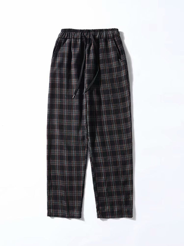 KAMI NO.5217 PLAID WIDE PANTS - STREETS OF KAMI