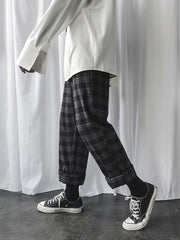 KAMI NO.5217 PLAID WIDE PANTS - STREETS OF KAMI