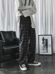 KAMI NO.5217 PLAID WIDE PANTS - STREETS OF KAMI