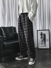 KAMI NO.5217 PLAID WIDE PANTS - STREETS OF KAMI