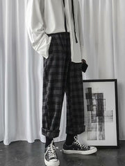 KAMI NO.5217 PLAID WIDE PANTS - STREETS OF KAMI