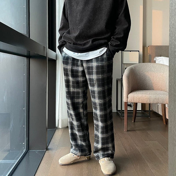 KAMI NO.5230 WIDE PLAID PANTS - STREETS OF KAMI