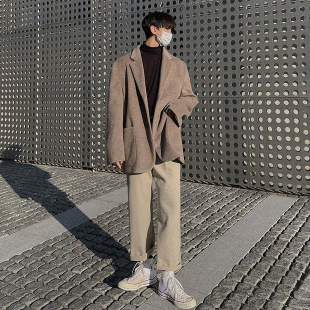 KAMI NO.5246 WIDE KHAKI PANTS - STREETS OF KAMI