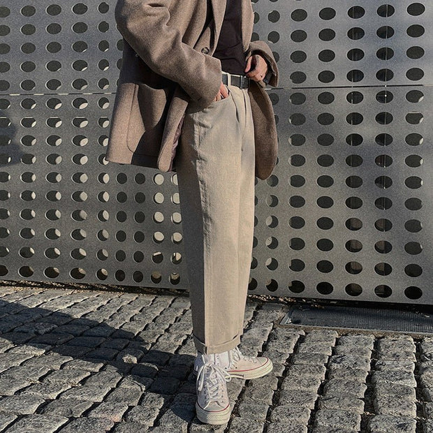 KAMI NO.5246 WIDE KHAKI PANTS - STREETS OF KAMI