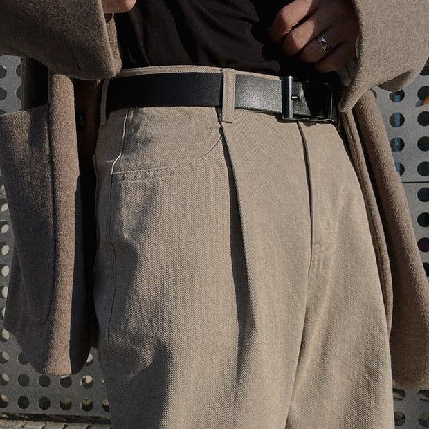 KAMI NO.5246 WIDE KHAKI PANTS - STREETS OF KAMI