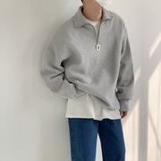 KAMI NO.7328 ZIPPER COLLAR SWEATER - STREETS OF KAMI