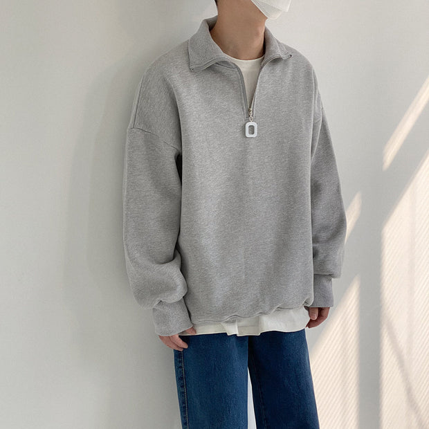 KAMI NO.7328 ZIPPER COLLAR SWEATER - STREETS OF KAMI