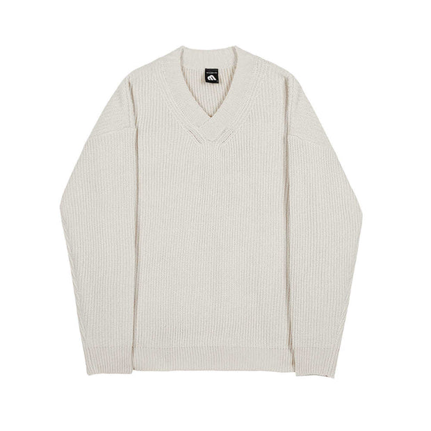 KAMI NO.7334 V-NECK OVERSIZED SWEATER - STREETS OF KAMI