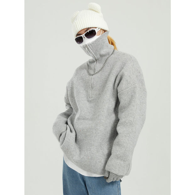 KAMI NO.7335 HALF ZIP SWEATER - STREETS OF KAMI