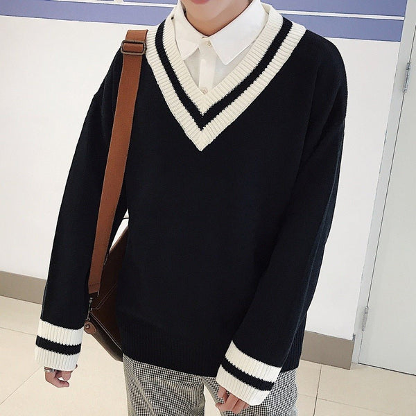 A*A様 SUNSEA V-neck Sweater Connor All-Season V-Neck Sweater: Cement Heather - Dunning