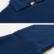 KAMI NO.7384 COLLAR WAFFLE SWEATER - STREETS OF KAMI