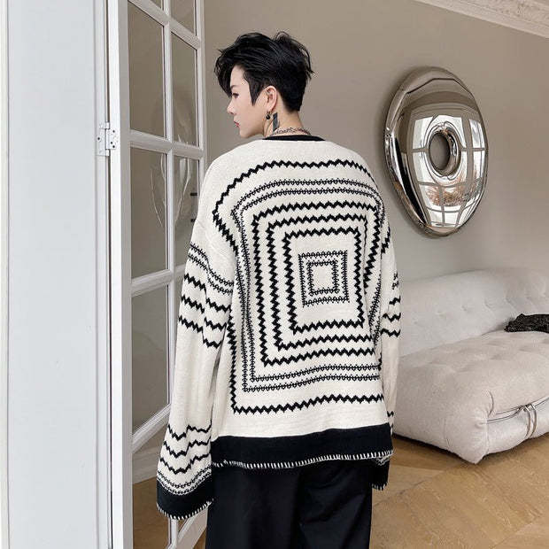 KAMI NO.7409 SQUARE LINE SWEATER - STREETS OF KAMI