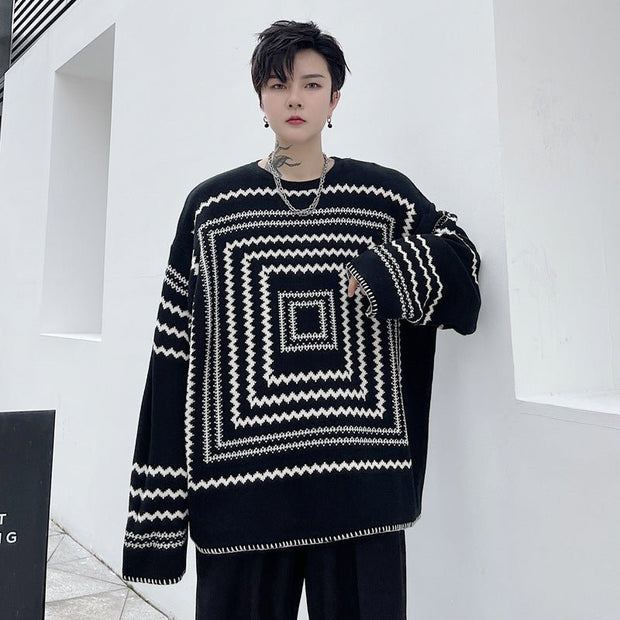 KAMI NO.7409 SQUARE LINE SWEATER - STREETS OF KAMI