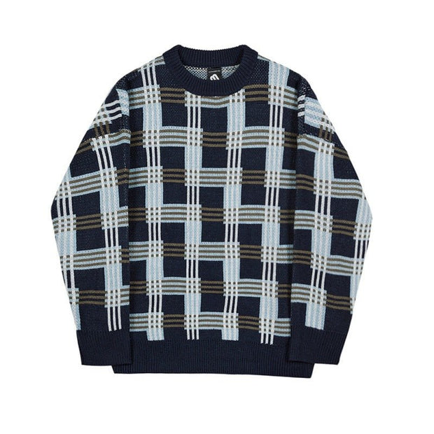 KAMI NO.7413 PLAID SWEATER - STREETS OF KAMI