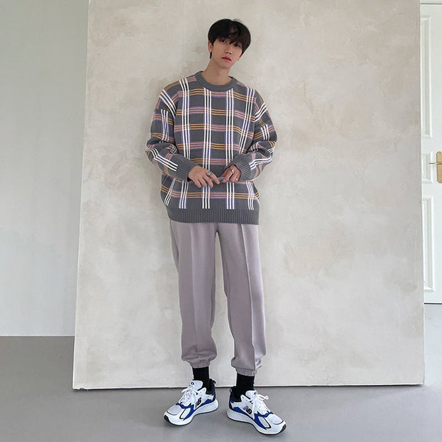 KAMI NO.7413 PLAID SWEATER - STREETS OF KAMI