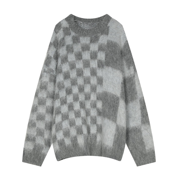 KAMI NO.7415 CHECKERED SWEATER - STREETS OF KAMI