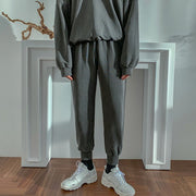 KAMI NO.7418 GREY OVERSIZED SWEATSHIRT AND PANTS SET - STREETS OF KAMI