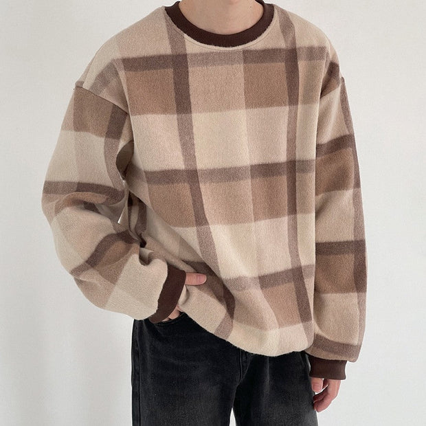 KAMI NO.7424 CHECKERED SWEATER - STREETS OF KAMI