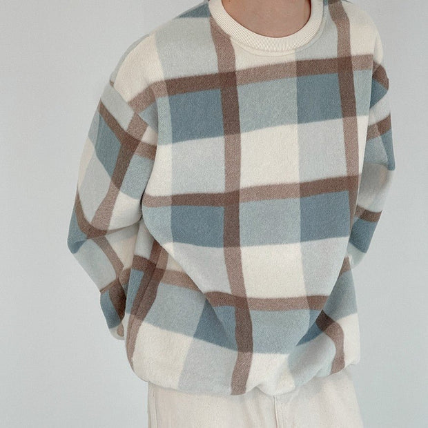 KAMI NO.7424 CHECKERED SWEATER - STREETS OF KAMI