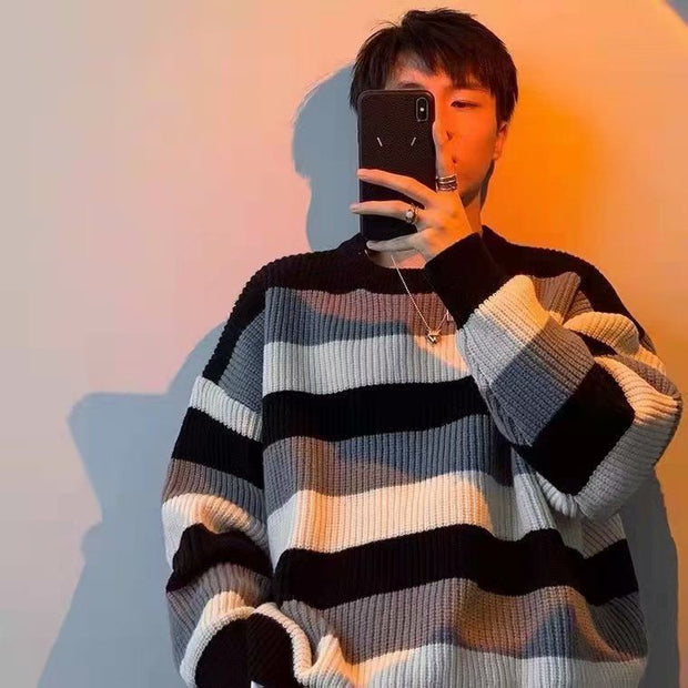 KAMI NO.7427 STRIPED SWEATER - STREETS OF KAMI