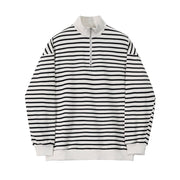 KAMI NO.7429 STRIPED QUARTER ZIP - STREETS OF KAMI