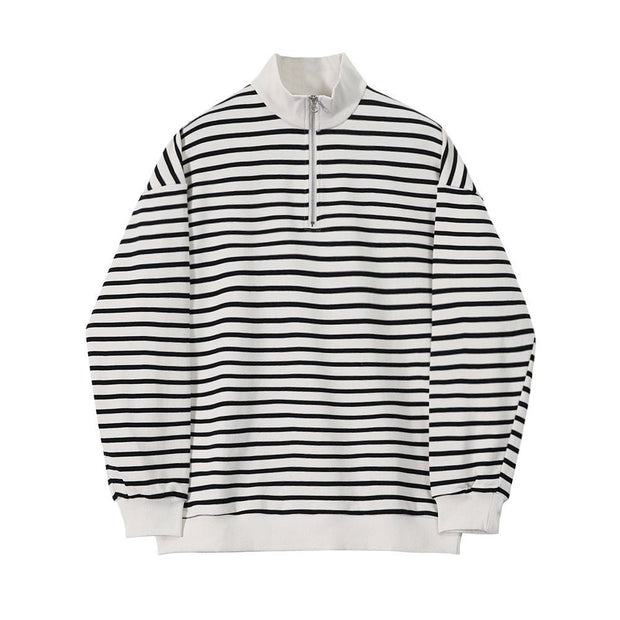 KAMI NO.7429 STRIPED QUARTER ZIP - STREETS OF KAMI