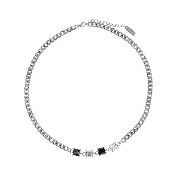 KAMI STYLE BLACK AND WHITE GEM NECKLACE - STREETS OF KAMI