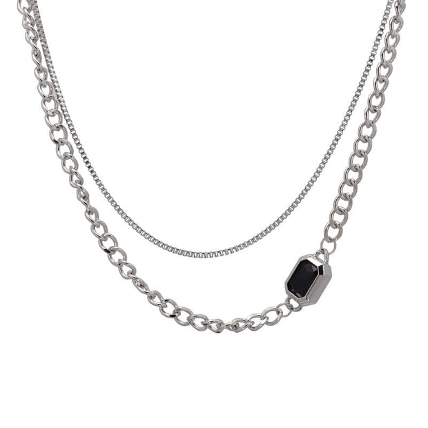 KAMI STYLE BLACK GEM NECKLACE - STREETS OF KAMI