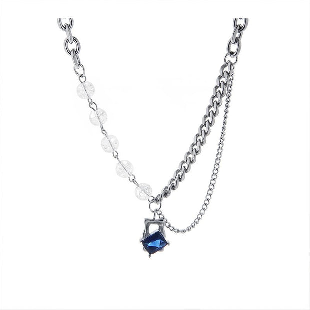 KAMI STYLE BLUE GEM NECKLACE - STREETS OF KAMI