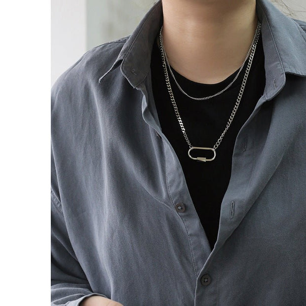 KAMI STYLE DOUBLE CARABINER NECKLACE - STREETS OF KAMI