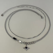 KAMI STYLE DOUBLE LAYER GEM NECKLACE - STREETS OF KAMI