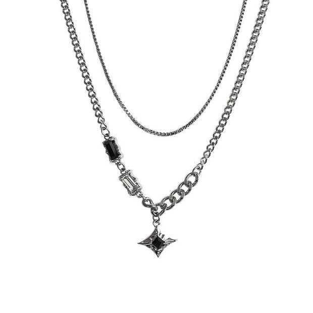 KAMI STYLE DOUBLE LAYER GEM NECKLACE - STREETS OF KAMI