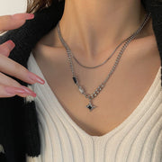 KAMI STYLE DOUBLE LAYER GEM NECKLACE - STREETS OF KAMI