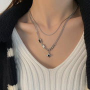 KAMI STYLE DOUBLE LAYER GEM NECKLACE - STREETS OF KAMI