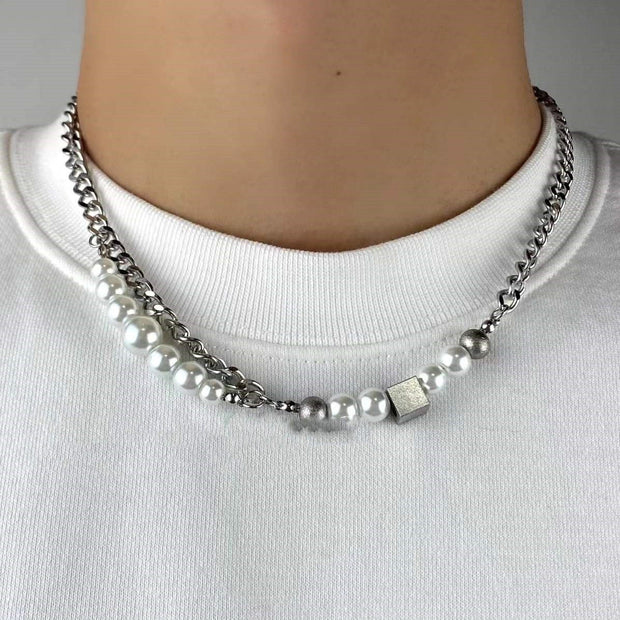 KAMI STYLE PEARL CHAIN NECKLACE - STREETS OF KAMI