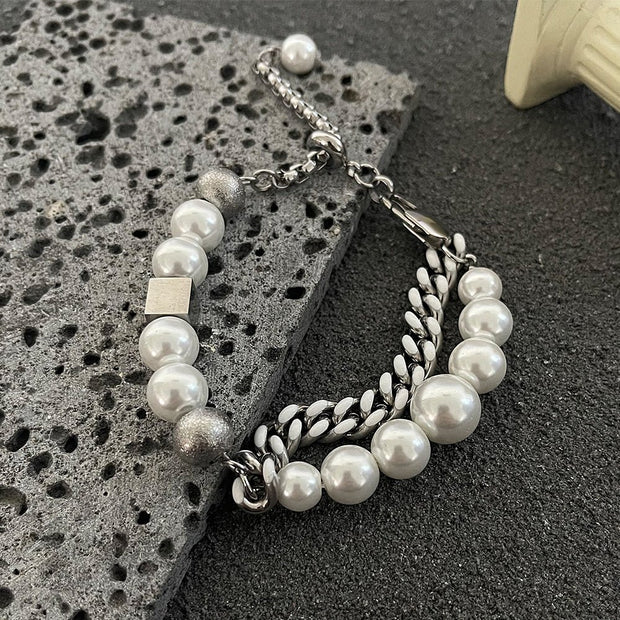 KAMI STYLE PEARL CUBAN BRACELET